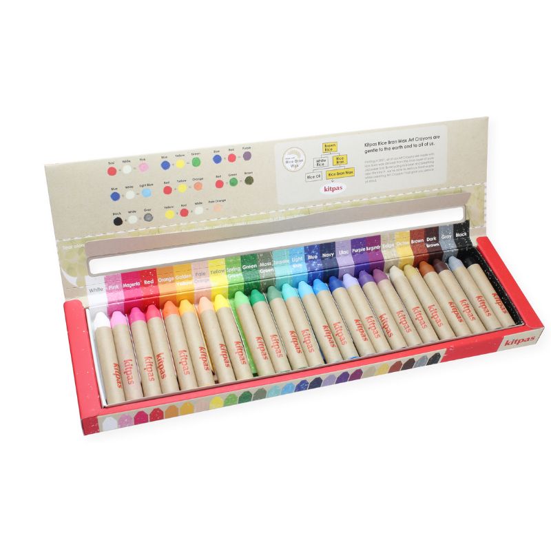 Kitpas Rice Wax Crayons - Medium - 24 Pack